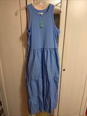 Maurices Blue Sleeveless Tiered Midi Dress